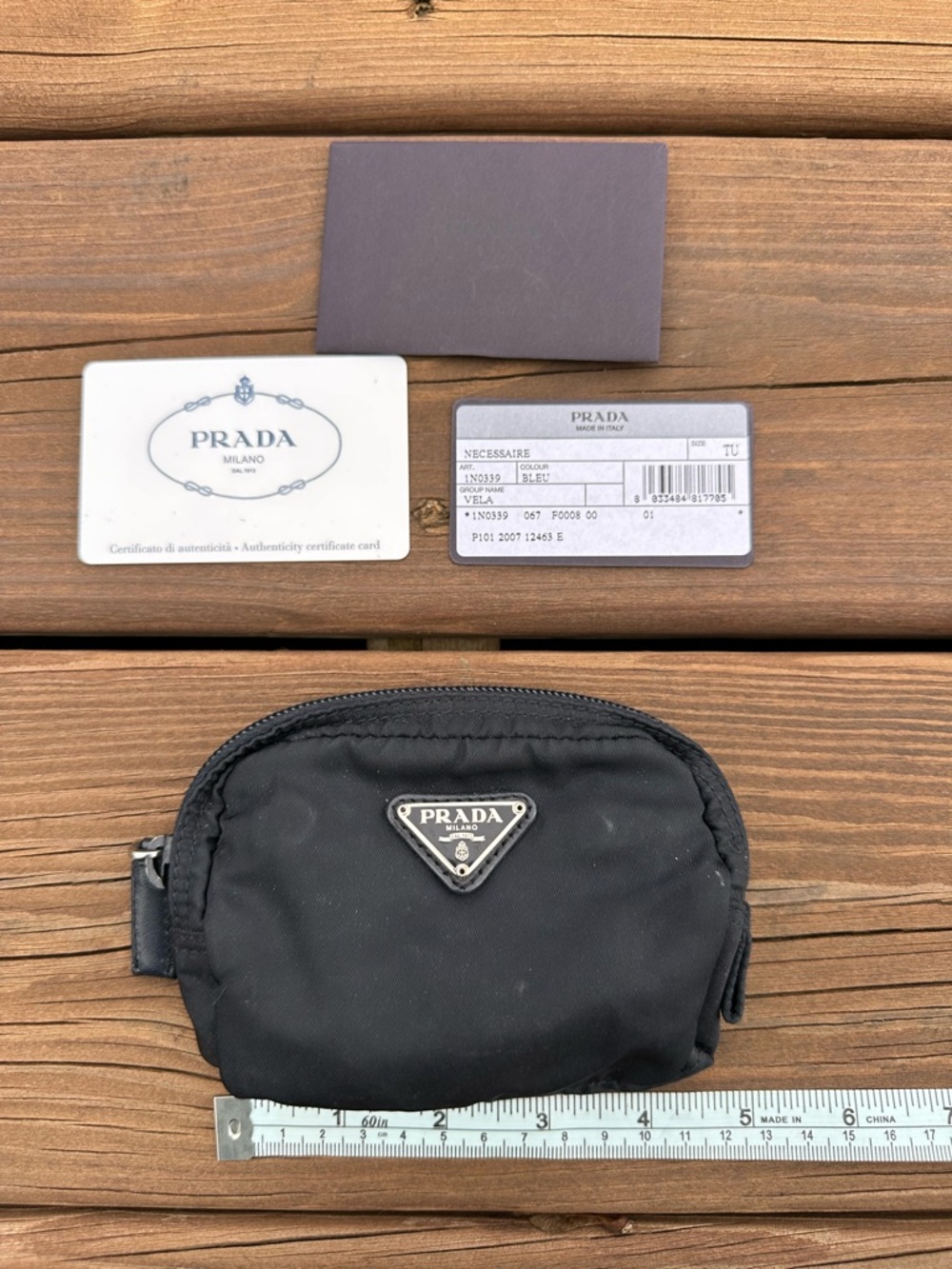 Prada Blue Nylon Pouch with Triangle Logo - Picture 2 of 13